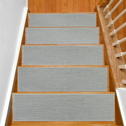 SMILOOL Stair Treads Non Slip for Wooden Steps Indoor 4 Pack 8" X 30" Carpet Stairs Runner for Wood Stairs, Stair Tread Rugs with Reusable Adhesive for Dogs Kids and Elders, Machine Washable, Brown