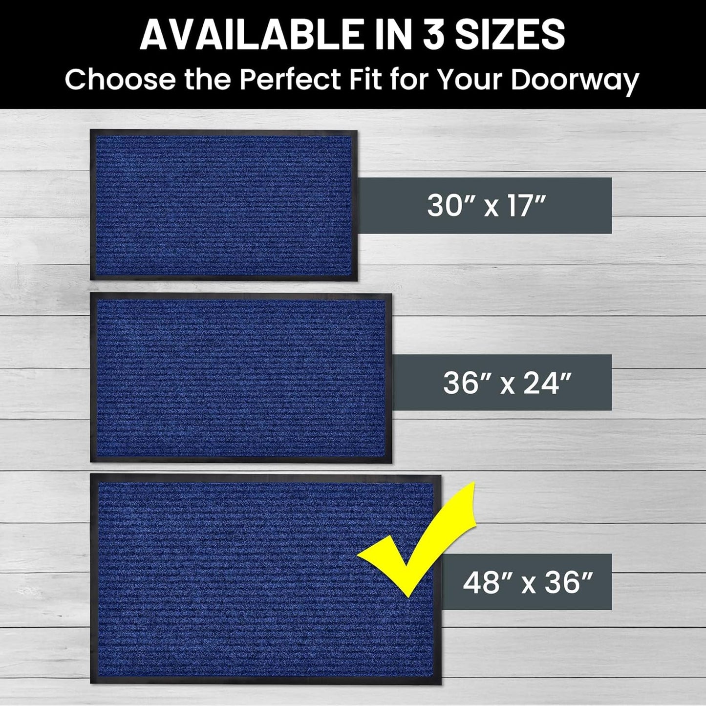 Sierra Concepts Front Door Mat Welcome Floor Mats - Entryway Indoor Outdoor Entrance Doormat, Patio, Porch, Muddy Shoe, Inside Outside Low Profile, 30x17 inches, 2-Pack Gray