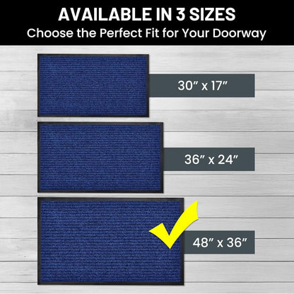 Sierra Concepts Front Door Mat Welcome Floor Mats - Entryway Indoor Outdoor Entrance Doormat, Patio, Porch, Muddy Shoe, Inside Outside Low Profile, 30x17 inches, 2-Pack Gray