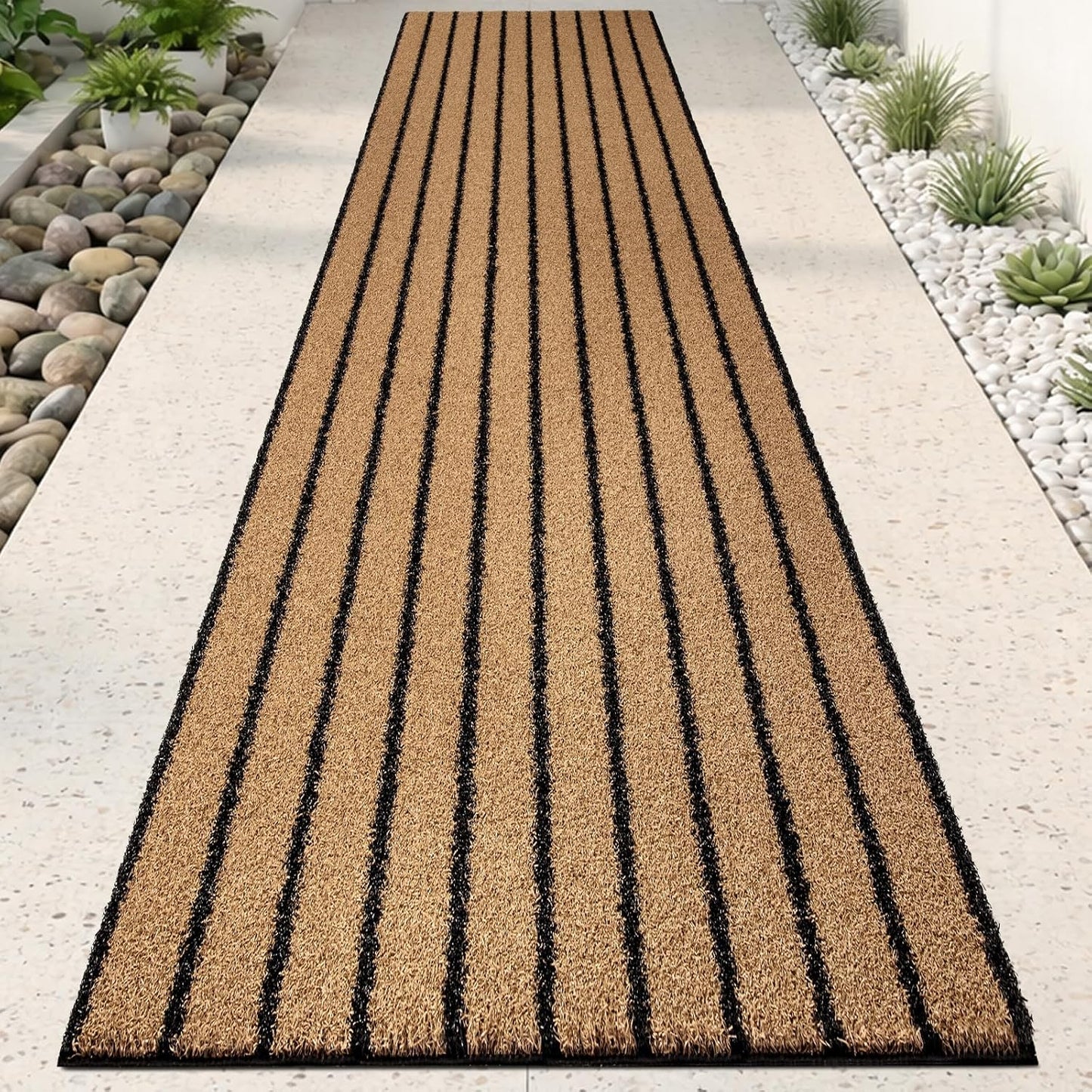 Outdoor Front Door Mat 32" x 48", Dirt Trapping Outside Entrance Rug, Non Slip Shoe Scraper, Heavy Duty Commercial Rug for Patio, Garage, Traffic Area, Office, Roll Packing