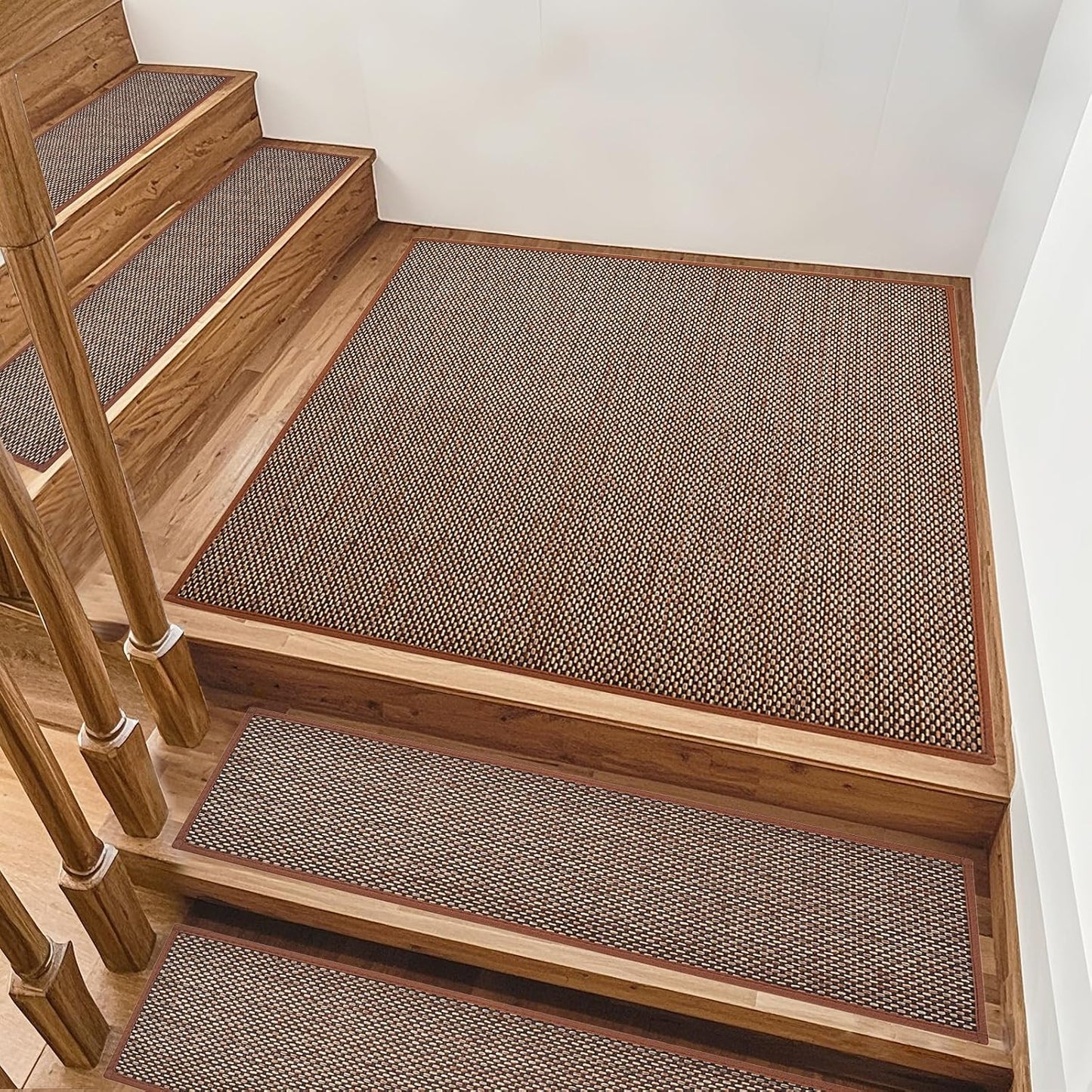 Stair Treads Non Slip, Rubber Backing Stair Treads for Wooden Steps, 15 PCS Thicken Linen Carpet Stair Runners Indoor for Kids Elders and Pets, No Residue Stair Carpet Treads, 8"x30", Beige