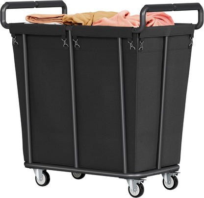 Gewudraw Large laundry hamper with Wheels, 3 Bag Big Rolling Laundry Hamper Sorter Cart, Extra Large Laundry Clothes Hamper, Heavy Duty Laundry Basket Organizer for Laundry Room,Bathroom,Black