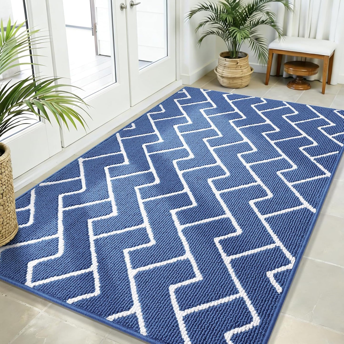 OLANLY Front Door Mat, Non-Slip Rubber Backing, Dirt Resistant and Absorbent, Washable, Easy to Clean Low-Profile Indoor Doormat for Back Door, Entryway, Inside Entrance, 32x20, Grey