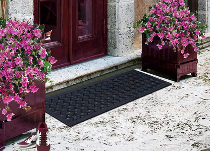 A1HC Outdoor Doormat, Natural Rubber, 18" x48”, Ideal for Outside entryway,Dirt Shoe Scraper,Heavy Duty Door mat for Indoor Outdoor,Rug Mats for Entry,Patio, Welcome Mats