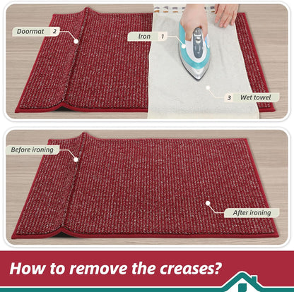 BEQHAUSE Dirt Trapper Door Mat 20" x 32", Non-Slip Washable Doormats Entrance Mat, Dirt Resistant and Absorbent Welcome Mat, Low Profile Floor Mats for Front Back Door and Entryway, Beige