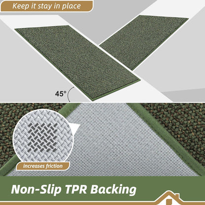 BEQHAUSE Dirt Trapper Door Mat 20" x 32", Non-Slip Washable Doormats Entrance Mat, Dirt Resistant and Absorbent Welcome Mat, Low Profile Floor Mats for Front Back Door and Entryway, Beige