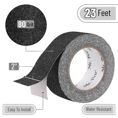 Mr. Pen- Grip Tape, 2 Inch, 23 Feet, Anti Slip/Non Skid Tape, Grip Tape | Friction Tape for Stair, Black Grip Tape Roll, Waterproof