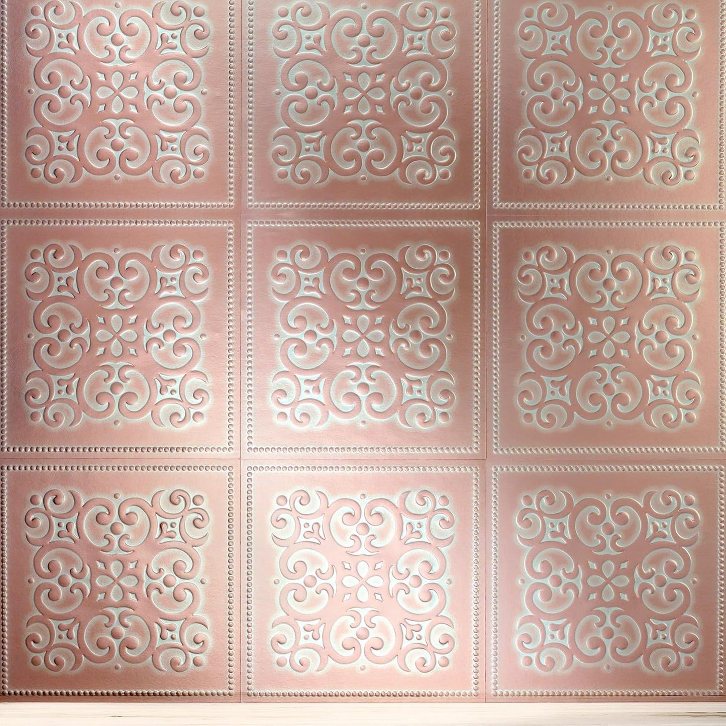 Main Street – 24-Pack of 8 x8 Peel and Stick Backsplash Wallpaper Tiles – Removable Self Adhesive Wall Tile for Kitchen, Renter-Friendly for Your Home and DIY Projects (Patina Copper)