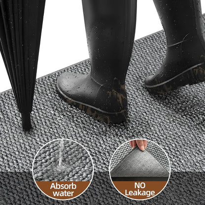 Indoor Door mat 17“ x 30”, Dirt Trapper Door Mat, Non-Slip Washable Entrance Mat, Dirt Resistant and Absorbent Welcome Mat,Low-Profile Doormat for Entryways, Front Doors, and Indoor Entrances, White