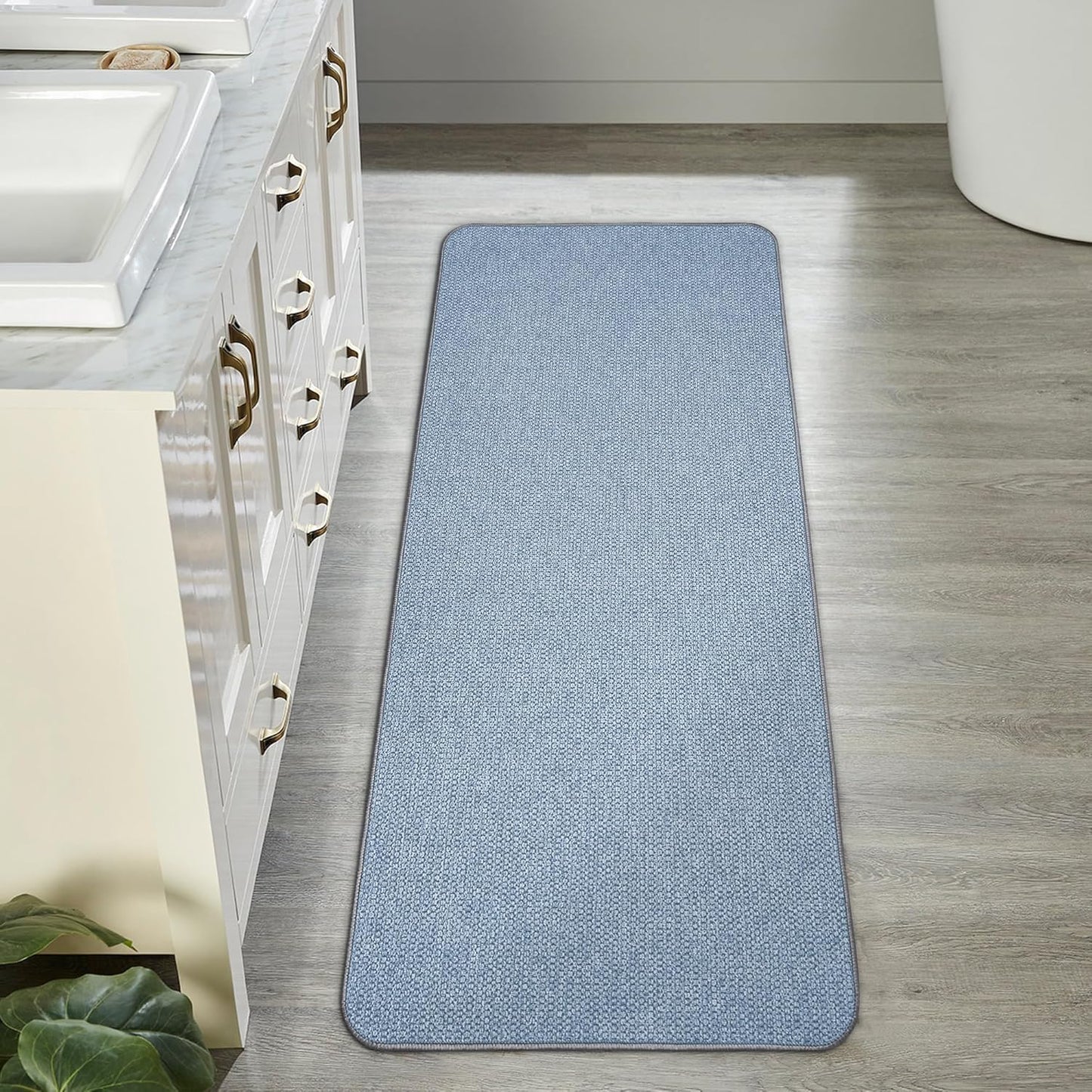 Bath Mat,Ultra Thin Bathroom Rugs,Rubber Bath Mats for Bathroom,No Slip Bath Rugs,Quick Dry,Machine Washable,Low Pile,Absorbent,Shower Outside,Sink,Home Decor Accessories.Grey,1'5"x2'3"(17x27Inch)