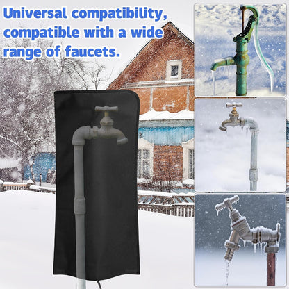 codree Heated Outdoor Faucet Covers for Winter, 25.1" x 11.8" Waterproof Insulated Spigot Cover Freeze Protection, Reusable Garden Pipe Wrap Insulation Faucet Socks for Outside Lawn Yard Water Faucets