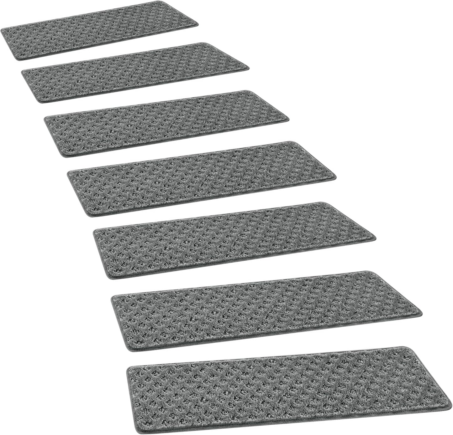 PURE ERA Carpet Stair Treads Tape Free Non Slip Indoor Stair Carpet Stair Protectors Pet-Friendly Non-Slip Skid Resistant Washable Reusable 8" x 30"(2 Pieces,Black)
