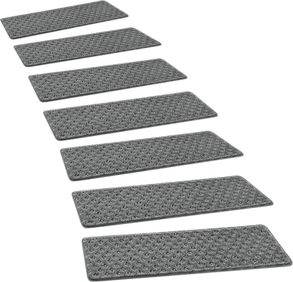 PURE ERA Carpet Stair Treads Tape Free Non Slip Indoor Stair Carpet Stair Protectors Pet-Friendly Non-Slip Skid Resistant Washable Reusable 8" x 30"(2 Pieces,Black)