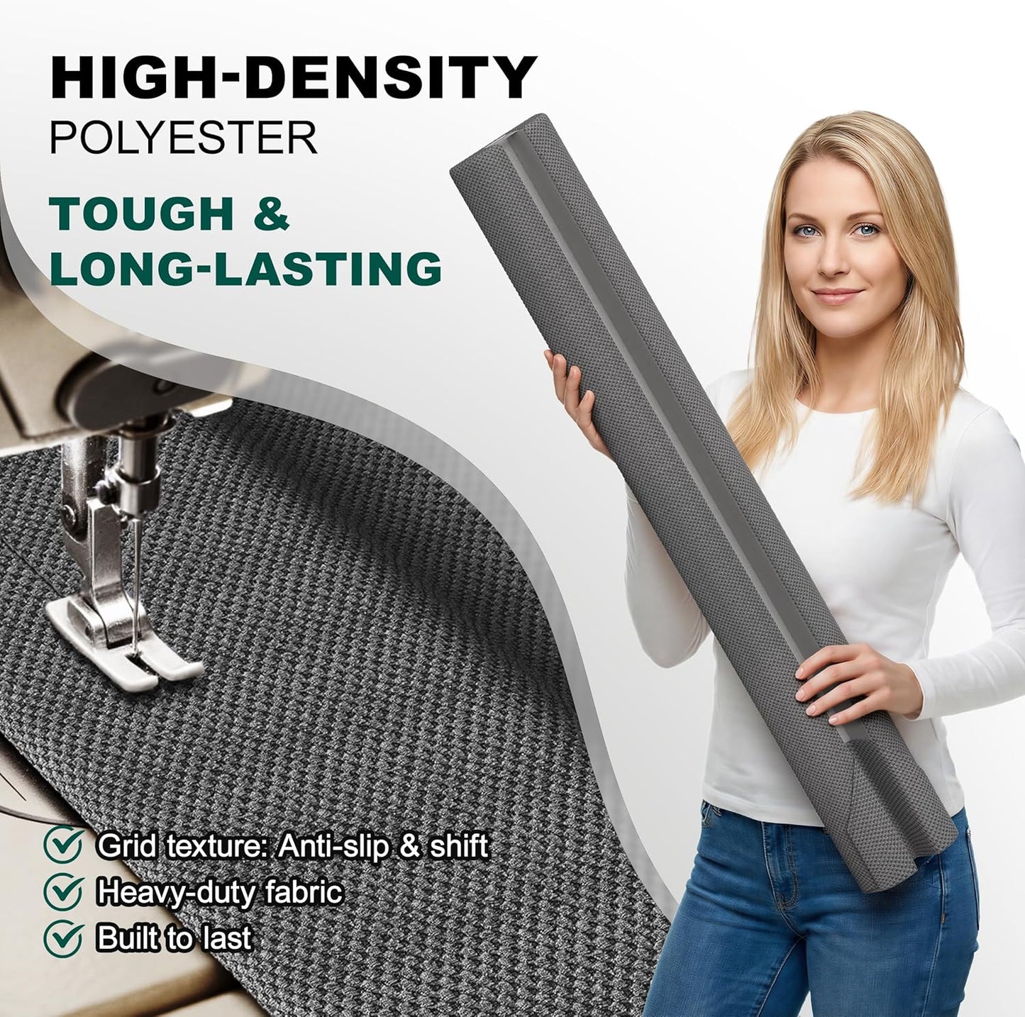 HADOR 30 Inches Door Draft Stopper - 24"-30" Adjustable, Seals 0.5"-1.7" Gaps | Blocks Drafts/Noise/Pet Hair | No Permanent Adhesive, Machine Washable, Grey