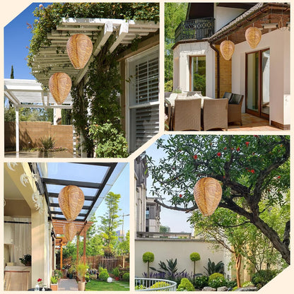 4 Pack Paper Wasp Trap, Fake Wasp Traps Outdoor Hanging | Fake Wasp Nest Stay Away from Wasps Hornets Yellow Jackets