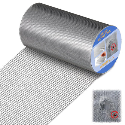CroBlissful Extra Wide 5 inch x 20 ft Window Screen Tape Mesh Repair Strong Adhesive Waterproof Fiberglass Screen Repair Kit Patch for Window Door Tears Holes(Black)