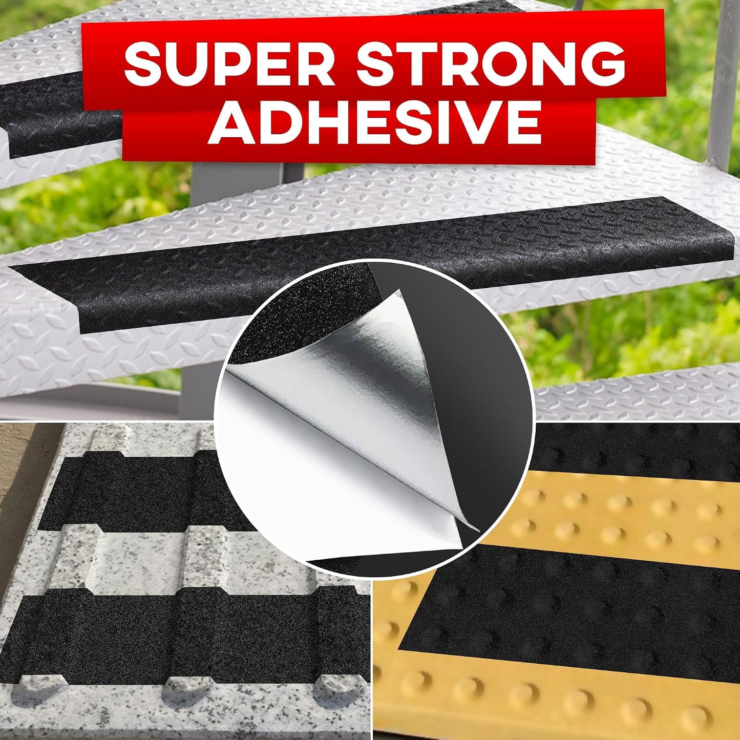 Grip Tape - Heavy Duty Anti Slip Tape for Stairs Outdoor/Indoor Waterproof 4Inch x 35Ft Safety Non Skid Roll for Stair Steps Ramp Traction Tread Staircases Grips Adhesive Non Slip Strips Walk Black