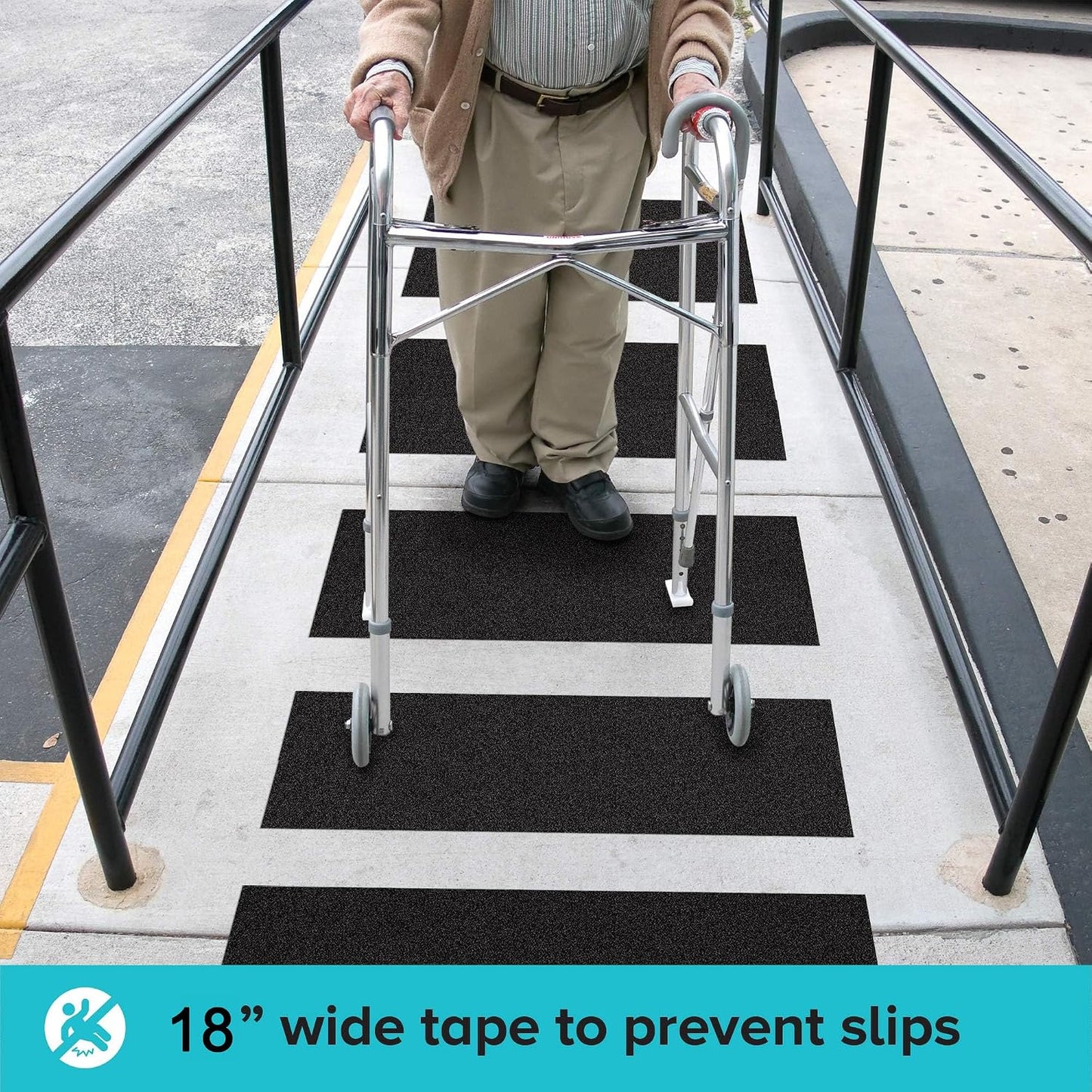 Lifegrip Anti Slip Tape, 4 Inch x 15 Foot Non-Slip Traction Grip Tape for Stairs, Waterproof Stair Treads Grip Non Slip, Non Skid Tape for Steps, Outdoor Black Grip Tape (4" X 15')