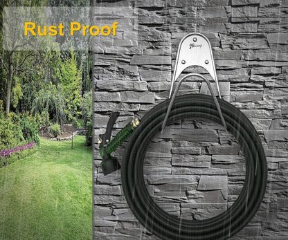 JBscoop Garden Hose Holder Stainless Steel Small Wall Mount Garden Hose Hook, Ideal for Water, Air, Hydraulic Hose, Ropes, Extension Cords Heavy Duty & Rust Proof (1)
