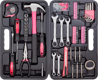 CARTMAN 148-Piece Automotive And Household Tool Set, Blue Repair Kit Case | Versatile tool assortment for car maintenance, home repairs, DIY projects, furniture setup, and daily fixes in a molded case.