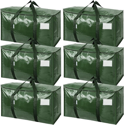 TICONN 4 Pack Extra Large Moving Bags Heavy Duty with Zippers & Carrying Handles, Durable Storage Bags Moving Boxes for Closet Organizers and Storage (4 Pack, Blue)