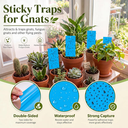 Qualirey 150 Pcs 7.8 x 3.9 Inch Yellow Sticky Traps for Plant Double Sided Sticky Trap for Gnats with Twist Ties Fly Traps for Fruit Insect Fungus Bugs Indoor Outdoor