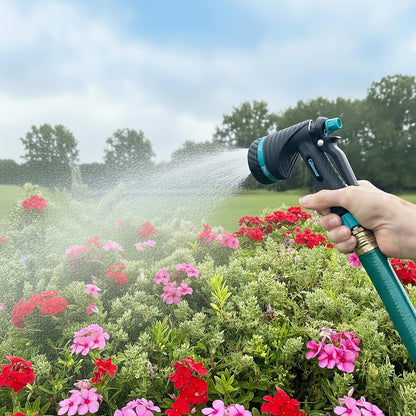 Gilmour Heavy Duty Garden Hose Nozzle, Swivel Connect, 5 Spray Patterns, Ergonomic Grip, Flow Control, Trigger Lock, Thumb Control