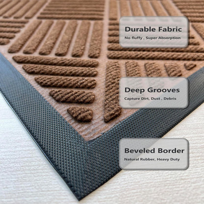 DM23 Heavy Duty Front Door Mats Non Slip Rubber Backing Entrance Mat Shoes Scraper Welcome Mat