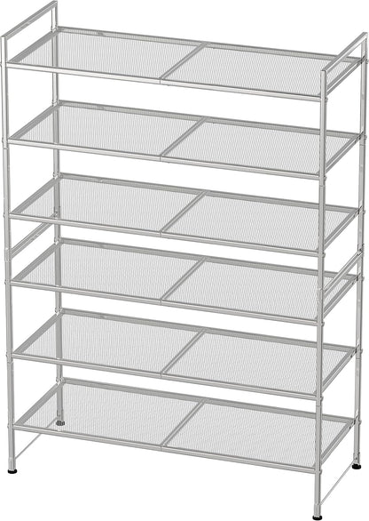 Simple Houseware 3-Tier Stackable Shoes Rack Storage Shelf, Black