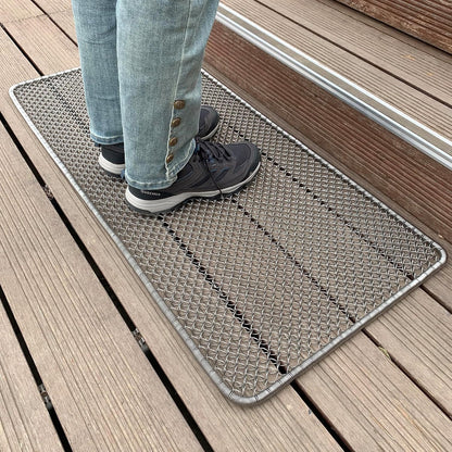 Metal Scraper Doormat, Waterproof, All Weather Heavy Duty Outdoor Entry Doormat 19.5x39.5