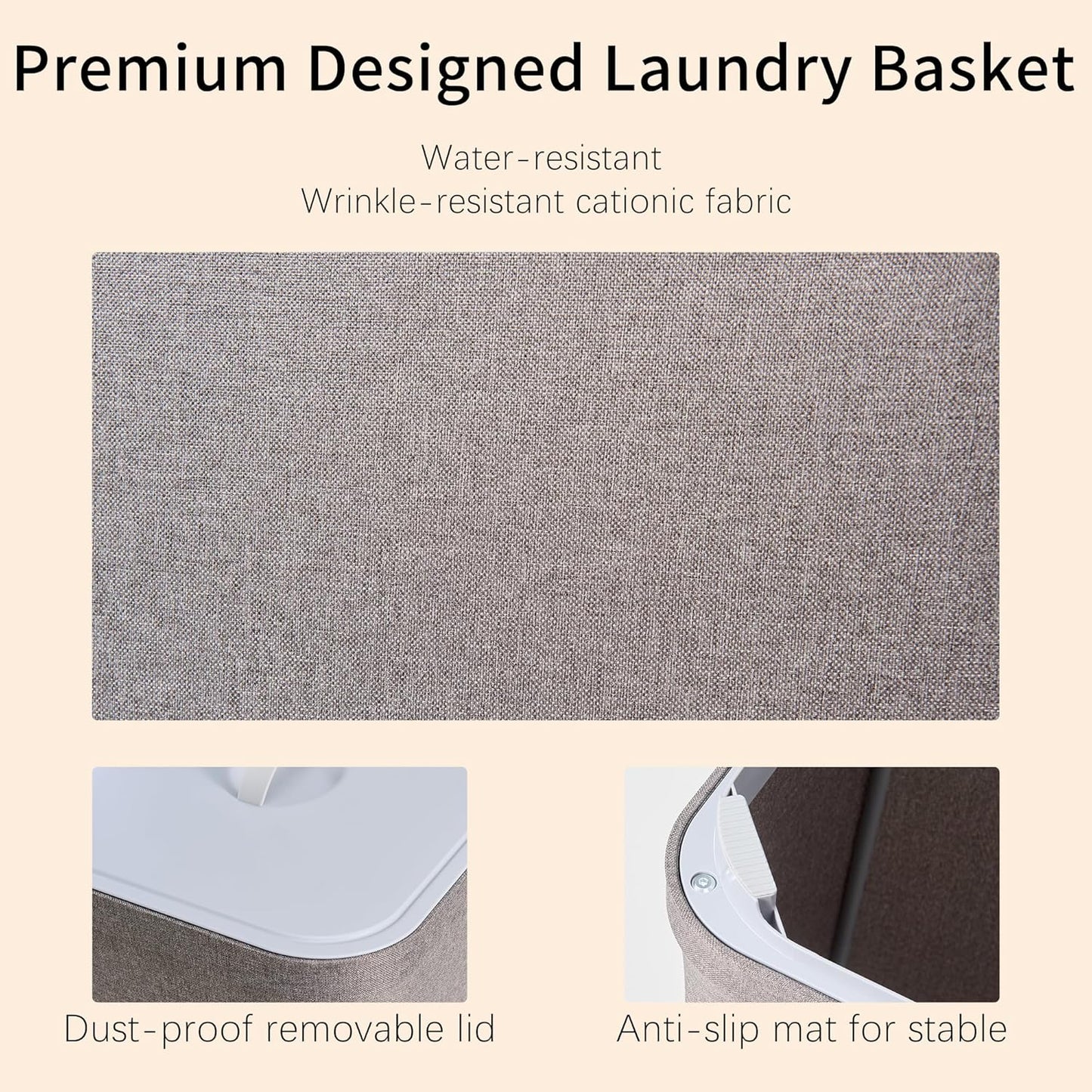 150L Laundry Hamper with Lid, 2 Compartment Sorter for Bedroom | Dual Basket for Dirty Clothes, Removable Bags, Sturdy for Laundry Room