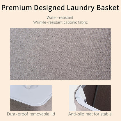 150L Laundry Hamper with Lid, 2 Compartment Sorter for Bedroom | Dual Basket for Dirty Clothes, Removable Bags, Sturdy for Laundry Room