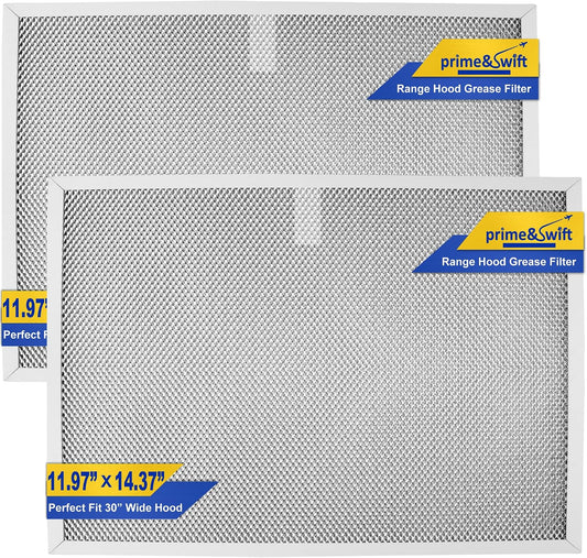 【2026 Upgraded】S99010299 BPS1FA30 Range Hood Filter fit for Allure Nutone QS1 WS1 Filter 11-3/4" X 14-1/4" X 3/8" fit for Kenmore 30" Aluminum Grease Filters 99010299 99010305 2 Pack prime&swift