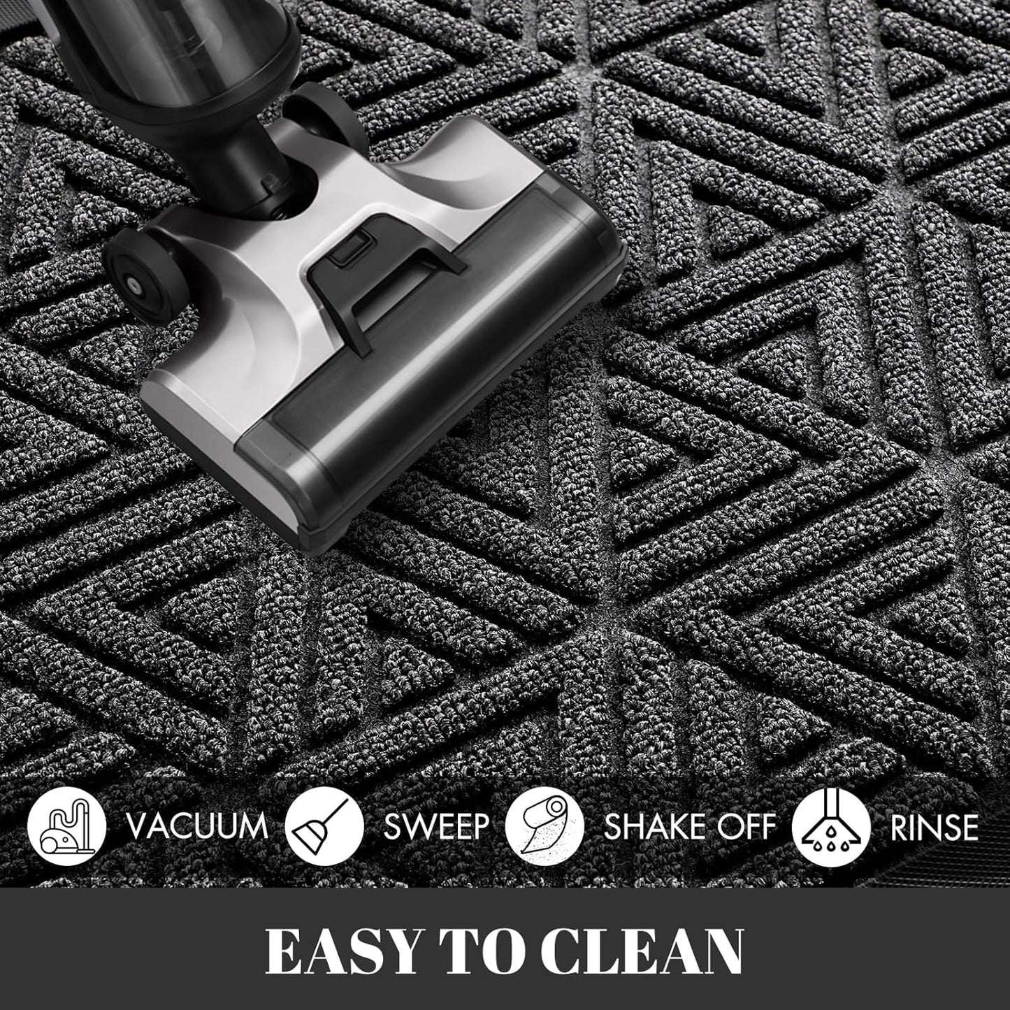 Yimobra Front Door Mat Outside Entrance 29.5x17, Waterproof Heavy Duty Outdoor Mats for Front Door, Non Slip Rubber Entry Mat for Garage Patio Indoor, Grey
