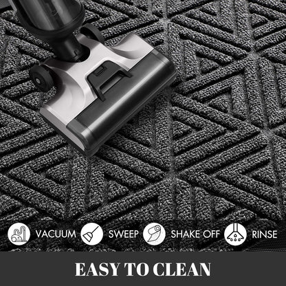 Yimobra Front Door Mat Outside Entrance 29.5x17, Waterproof Heavy Duty Outdoor Mats for Front Door, Non Slip Rubber Entry Mat for Garage Patio Indoor, Grey