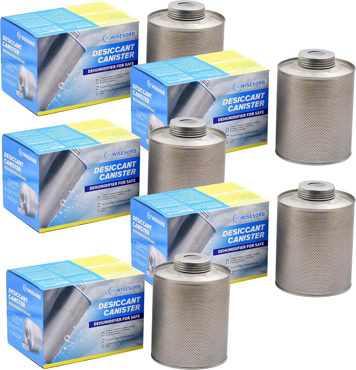 Wisesorb 800 Gram Gun Safe Dehumidifier, 2 Pack of 1.77 LBS Rechargeable Dehumidifier Blue to Pink Silica Gel Desiccant Moisture Absorbers, Dehumidifiers for Room, Bedroom, Safe, Closet, Bathroom, Car