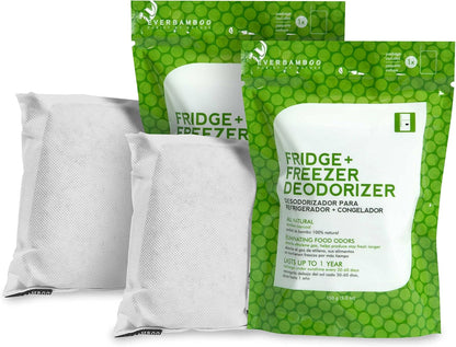 Ever Bamboo Fridge & Freezer Deodorizer - Natural Bamboo Charcoal Odor Absorber, 150g. Twin pack