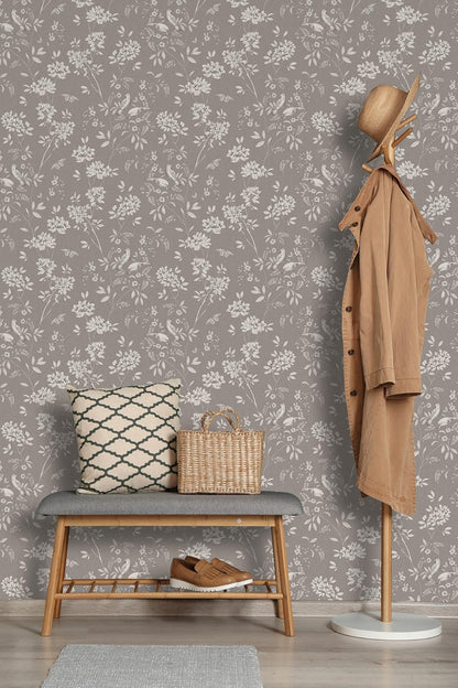 Peel and Stick Wallpaper Roll 17.5 x 216 Whispering Tales Design in Vinyl Sticker Paper for Accent Panels, Bedroom, Kitchen, Office or Shelf Liner