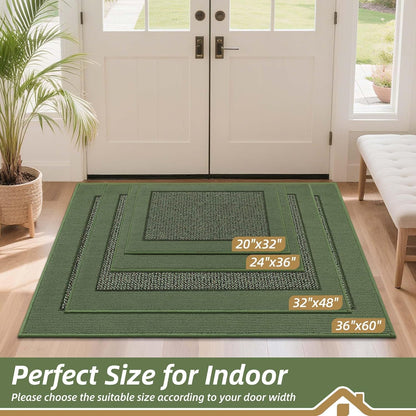 BEQHAUSE Indoor Door Mat 20" x 32", Dirt Trapper Door Mats Non-Slip Entryway Rugs Washable, Resist Dirt Absorbent Welcome Mat, Low Profile Floor Mats for Front Back Door and Entryway, Taupe