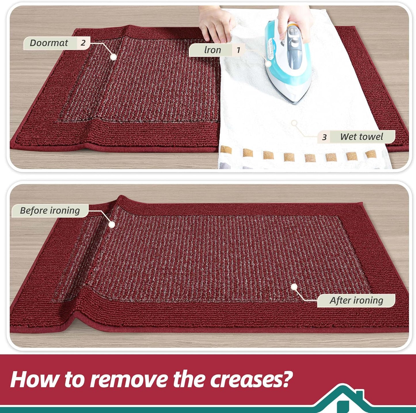 BEQHAUSE Indoor Door Mat 20" x 32", Dirt Trapper Door Mats Non-Slip Entryway Rugs Washable, Resist Dirt Absorbent Welcome Mat, Low Profile Floor Mats for Front Back Door and Entryway, Taupe