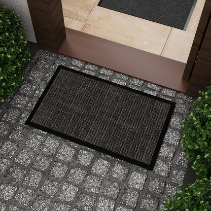 Ottomanson Waterproof Boot Tray Rubber Shoe Mat with Raised Edges, Heavy Duty Non Slip All Weather Entryway Mat for Shoes and Pets, Indoor Outdoor Use, 18" x 28"