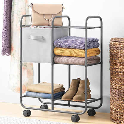 Whitmor 3 Tier Rolling Laundry Cart 8.50x26.0x31.0