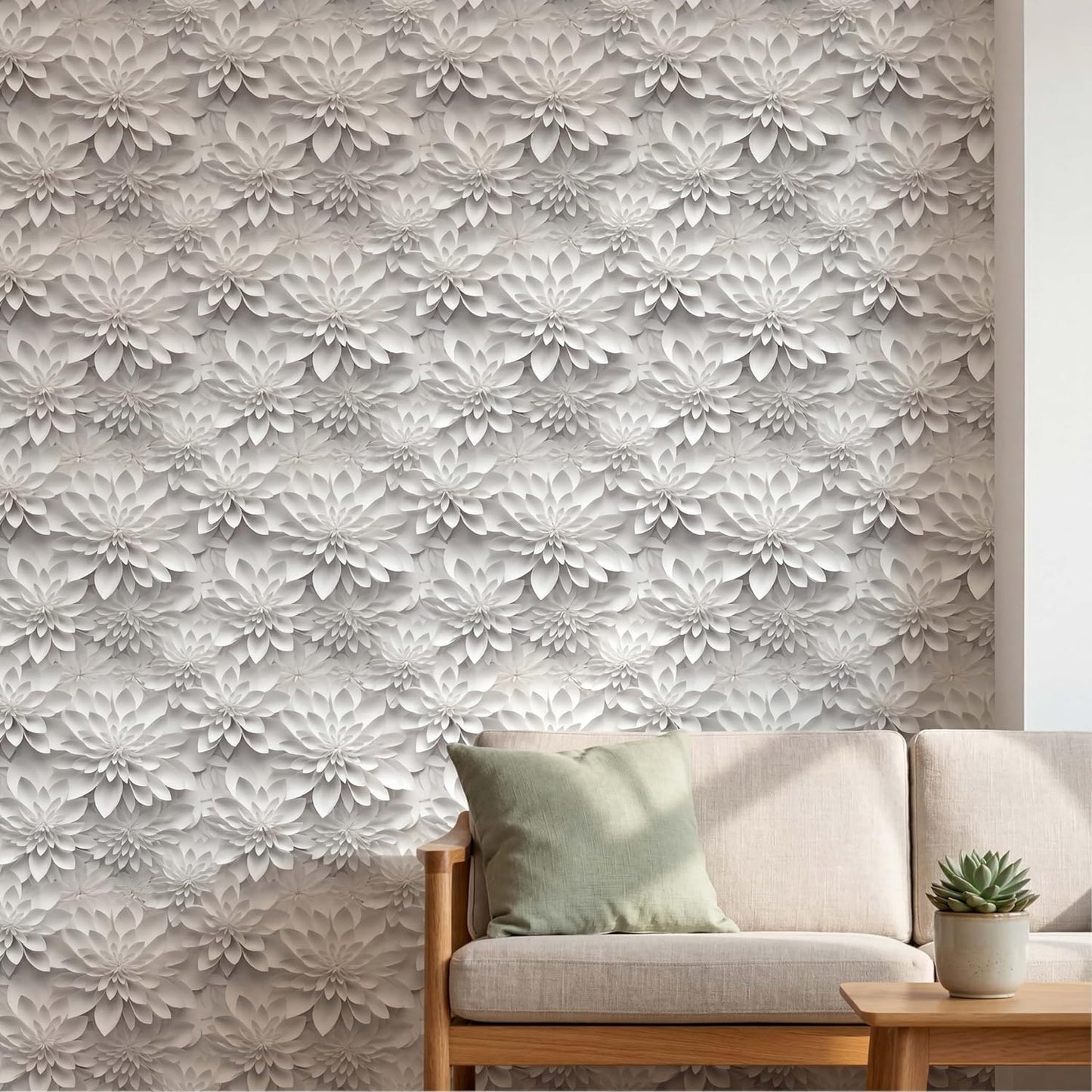 Floral Peel and Stick Wallpaper 3D Effect Interior Wall Décor Contact Paper Self Adhesive Removable Renter Friendly for Bedroom Living Cabinet Room 17.7in x 9.8ft (Not Textured Wallpaper