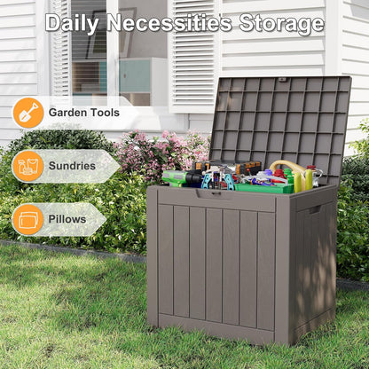 KAMABOKO 31 Gallon Outdoor Storage Box, Resin Deck Boxes Indoor and outdoor, Waterproof Storage Box Lockable Lid for Garden Tools, Package Delivery, Pool Supplies, Patio Cushions, Black