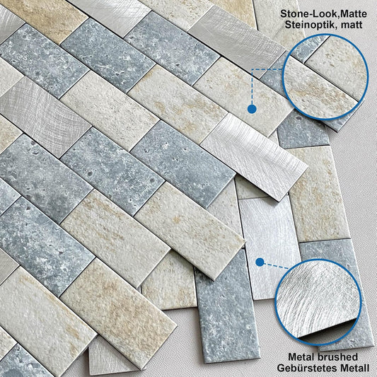 Peel and Stick Brick Backsplash for Kitchen,Back Splash for Bathrooms Walls Tiles Waterproof(10sheets,Blue Gray)