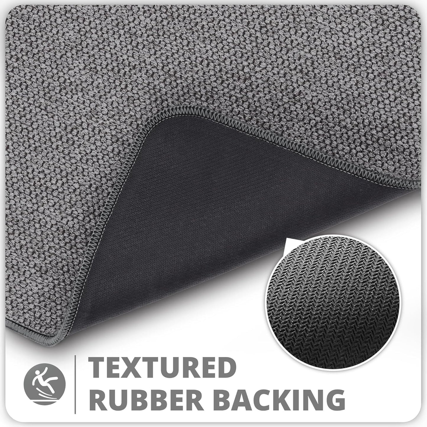 Bath Mat,Ultra Thin Bathroom Rugs,Rubber Bath Mats for Bathroom,No Slip Bath Rugs,Quick Dry,Machine Washable,Low Pile,Absorbent,Shower Outside,Sink,Home Decor Accessories.Grey,1'5"x2'3"(17x27Inch)