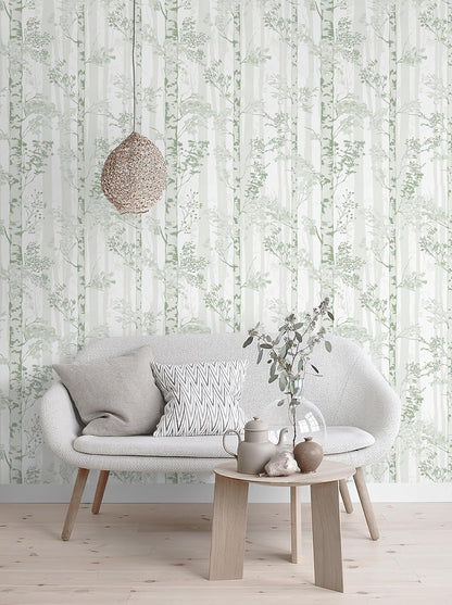 Safiyya Peel and Stick Wallpaper Beige Forest Contact Paper 17.3" x 118" Vintage Tree Wall Paper Renter Friendly Self Adhesive Removable Wallpaper for Bathroom Vinyl Off-White