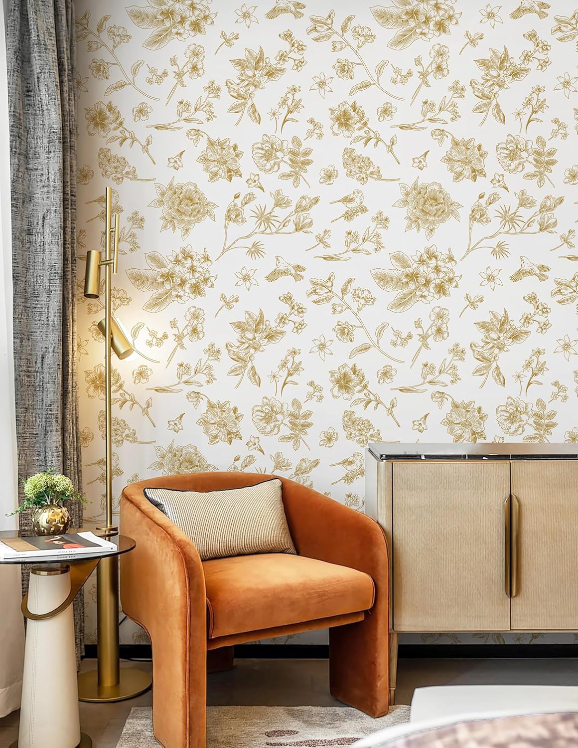 Safiyya Peel and Stick Wallpaper Floral Green and White Leaf Contact Paper for Cabinets 17.3"x 78.7" Self Adhesive Removable Wallpaper for Bathroom Renter Friendly Wall Paper Vinyl Roll