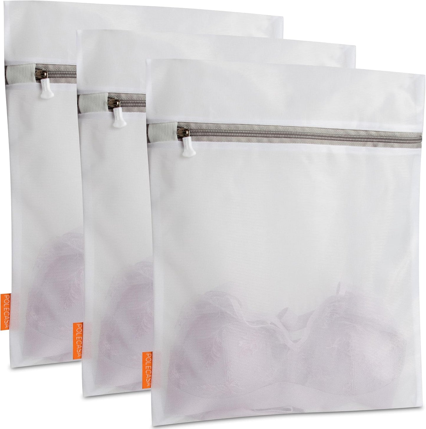 Polecasa Mesh Laundry Bags 3 Pack (Large, Medium, Small) | Durable Zipper, For Delicates, Lingerie, Bras, Underwear, Protect Garments in Washing Machine
