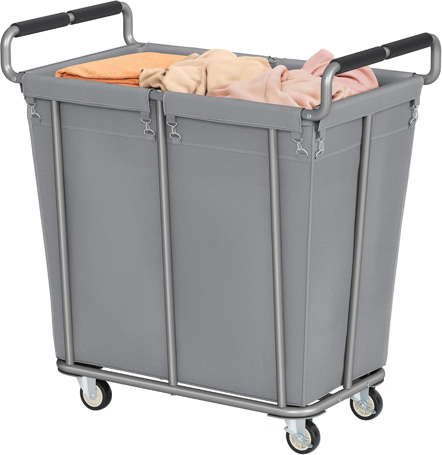 Gewudraw Large laundry hamper with Wheels, 3 Bag Big Rolling Laundry Hamper Sorter Cart, Extra Large Laundry Clothes Hamper, Heavy Duty Laundry Basket Organizer for Laundry Room,Bathroom,Black